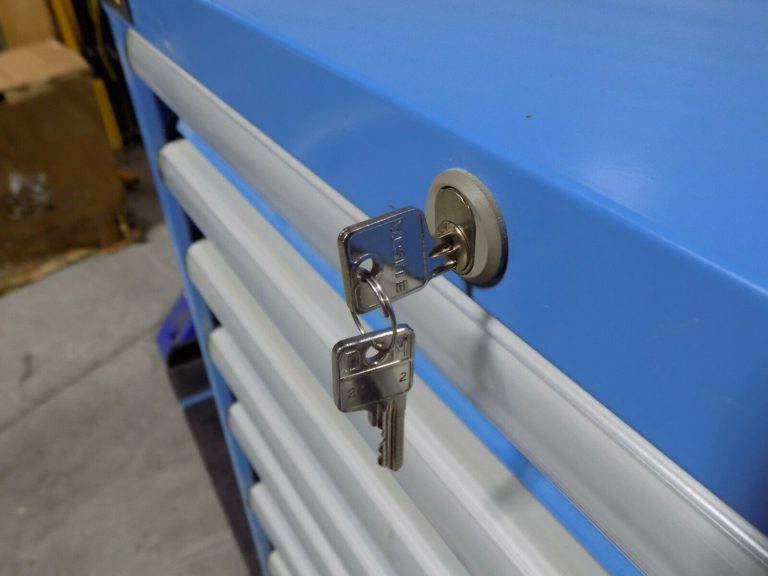 Lista Modular Storage Cabinet 9 Drawer 41" x 28" x 28" Steel Blue DAMAGED
