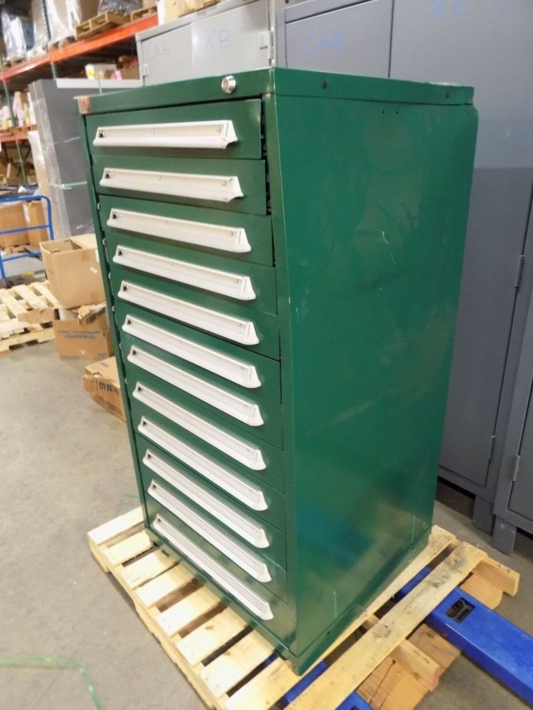 Lyon Modular Storage Cabinet 12-Drawer 59" x 30" x 28" Steel Green DAMAGED