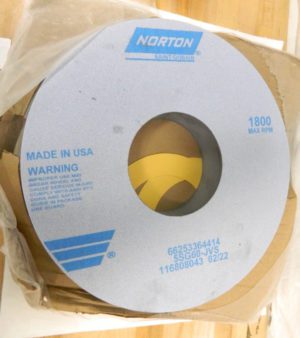 Norton 14″ Dia x 5″ Hole x 2″ Thick J Hardness 60 Grit Surface Grinding Wheel