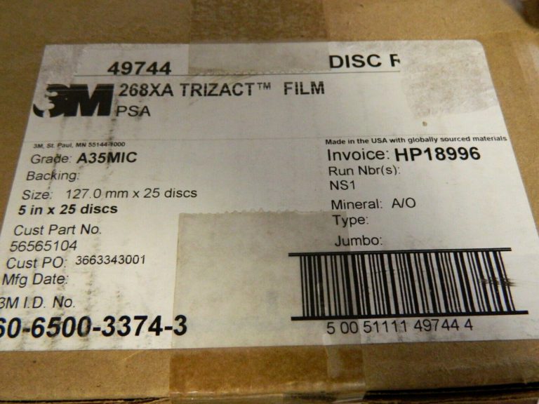 3M PSA Discs 5" Diam 35 Grit Trizact Aluminum Oxide Adhesive QTY 100 49744