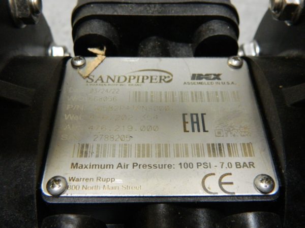 SANDPIPER 1/2″ NPT, Nonmetallic, Air Operated Diaphragm Pump S05B2P1TPNS000
