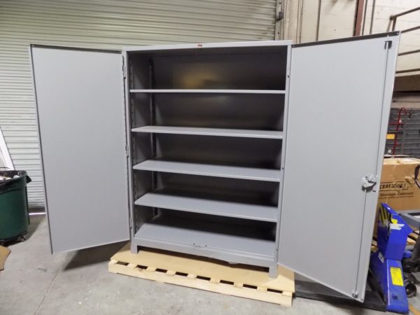 Lyon Heavy Duty Storage Cabinet 4-Shelf 14 Ga. Steel 82" x 60" x 24" DD1145