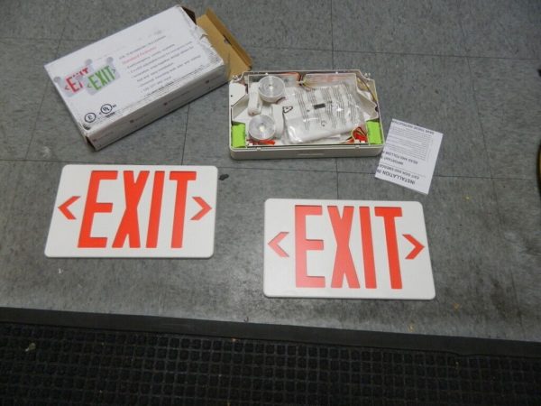 Exit Sign 1 & 2 Face Universal Mount LED Combination Exit Signs