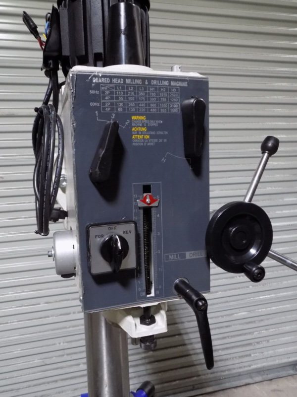Vectrax Geared Head Mill / Drill Machine 20-7/16" Swing 1 HP 220v 3 Ph DAMAGED