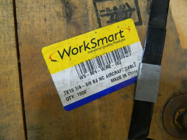 WorkSmart 3/8" x1/4" Dia Aircraft Cable 6,400Lb Strength 150ft WS-MH-WIRE-082
