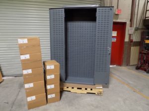 Durham Heavy Duty Storage Cabinet w/ Bins 16 Ga. Steel 84" x 36" x 18"
