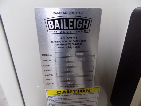 Baileigh Portable Metal Dust Collector 1450 CFM 3 HP 220v 1 Ph 1017066