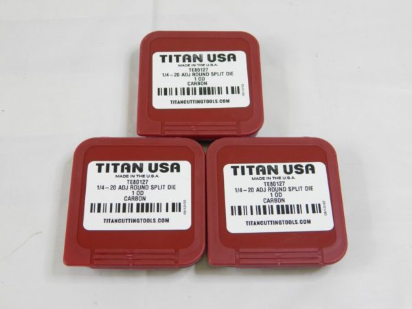 TITAN USA HSS Round Die Thread Size 1/4-20 1" OD Qty 3 TE80127