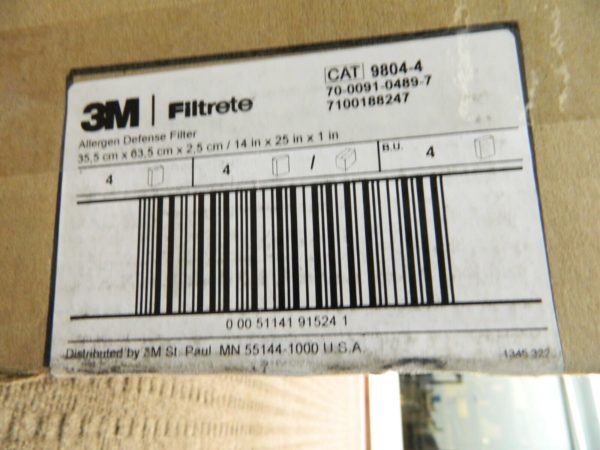 Filtrete Micro Allergen Reduction Filters 9804Dc-6, 14"X25"X1" Qty 8 7100188247