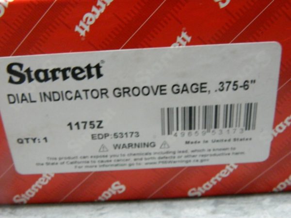 STARRETT 3/8 to 6 Inch Measurement Steel, Dial Indicator Groove Gage 53173