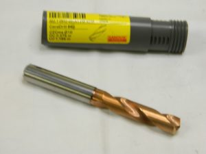 Sandvik Solid Carbide Screw Machine Length Drill Bit: 0.375″ Dia, 144 ° 6040166
