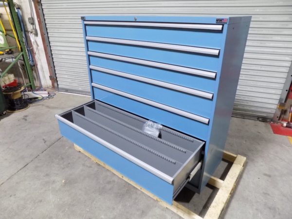 Lista Modular Storage Cabinet 7 Drawer 56" W. x 22" D. x 57" H. Steel Blue