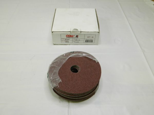 CGW Fiber Disc 5″ Disc Dia, 7/8″ Hole, 60 Grit, Aluminum Oxide Qty 25 48025