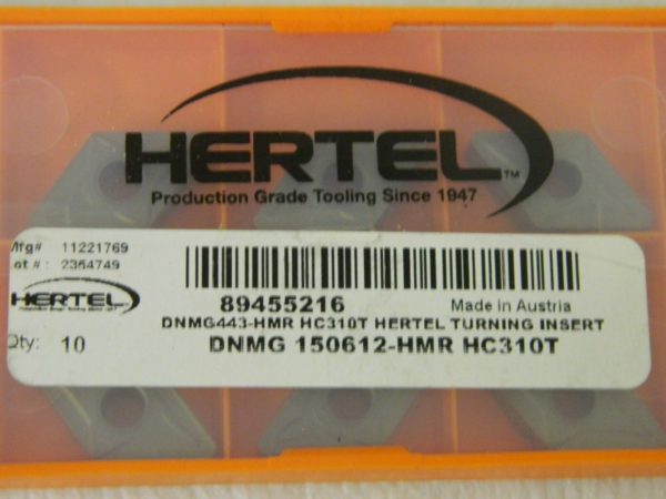 Hertel Carbide Turning Insert DNMG443-HMR HC310T Box of 10 #89455216