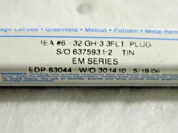 Greenfield Modified Bottom Plug Taps Spiral Flute 3FL GH3 HSSe Qty. 5 83044