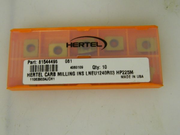 Hertel Carbide Milling Insert LNEU1240 HP225M Grade 81544496
