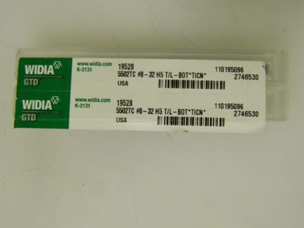 Widia Thread Forming Tap 2 Pack #8-32 UNC H5 TiCN Coated HSS 19528