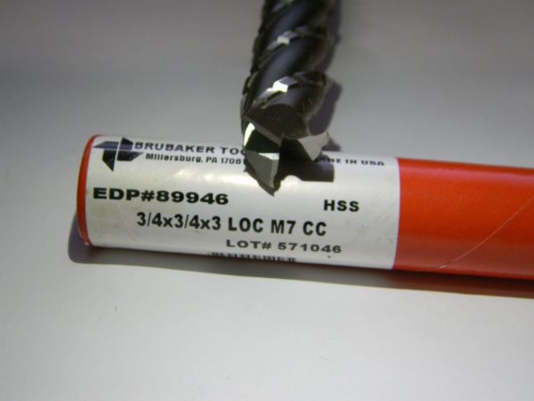 Brubaker Tool 3/4" x 3/4" x 3" x 5-1/4" 3F HSS M7 CC End Mill 89946