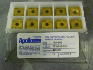 Apollo Tool #5233746-T44 Carbide Inserts QTY. 10 USA