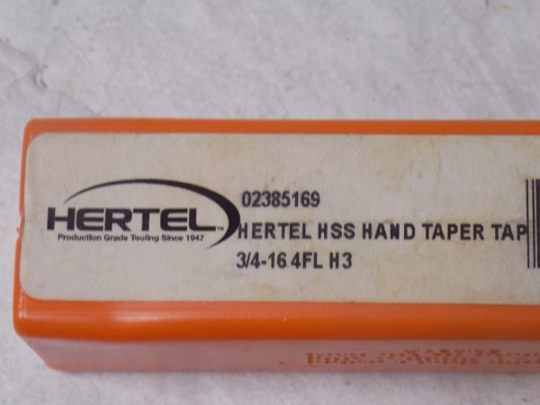 Hertel 02385169 HSS Bright 3/4"-16 UNF H3 4FL Straight Standard Hand Tap