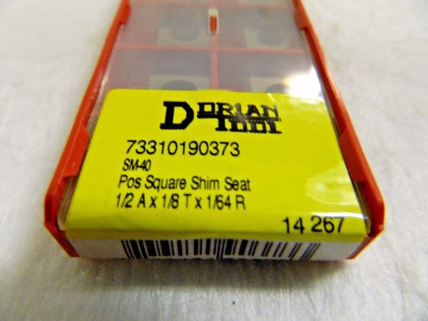 Dorian Tool Pos Square Shim Seats SM-40 1/2"A x1/8"T x1/64"R Qty 10 73310190373