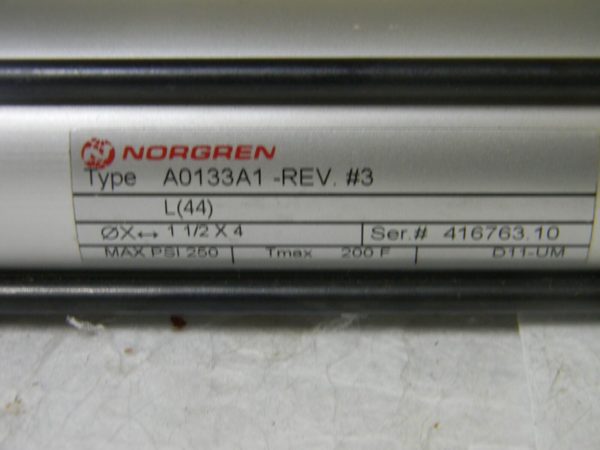 Norgren Pneumatic Aluminum Cylinder 2” Bore 3” Stroke 250 psi A0133A1-REV #3