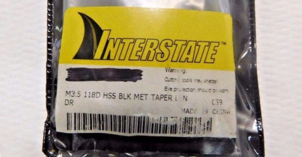 Interstate Spiral FL Taper Length Drill Bit 3.5mm 118º PT HSS Lot of 8 01391358