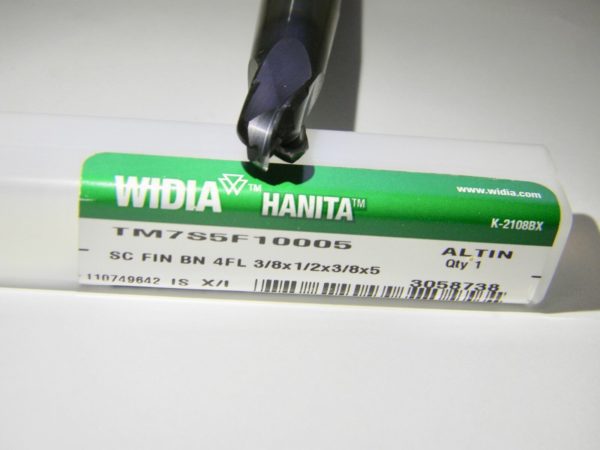 Hanita 3/8" x 1/2" x 3/8" x 5" 4fl Solid Carbide Tapered End Mill TM7S5F10005