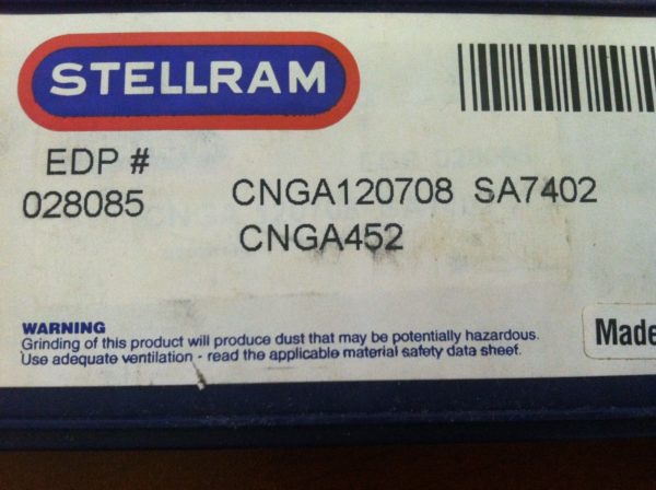 Stellram Indexable Ceramic Turning Inserts CNGA452 Grade SA7402 #028085