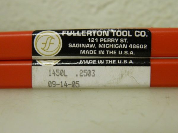 Fullerton Tool Carbide Reamer 2Pk 0.2503" x 1-1/2" x 6" 6F Series 1450L 09-14-05