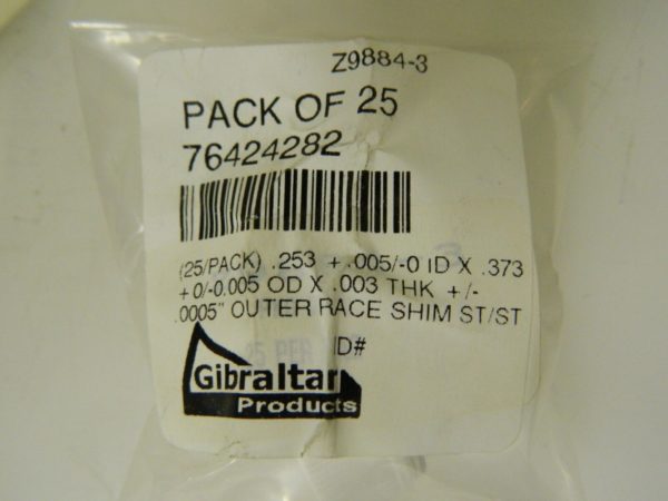 Gibraltar Round Shim 75 Pack 0.253-0.258" Inside x 0.368-0.373" OD 76424282