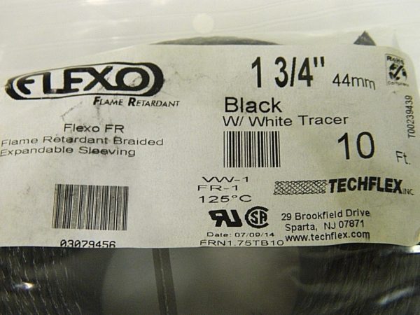 Flexo Flame Retardant Braided Expandable Sleeving 1-3/4" 10 Ft Qty 1 FRN1.75TB10