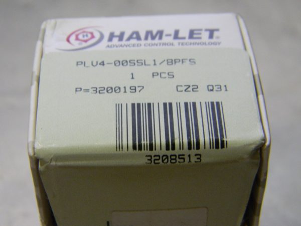 Ham-Let 1/8" Pipe 3,000 psi One Way Instrumentation Plug Valve 3208513