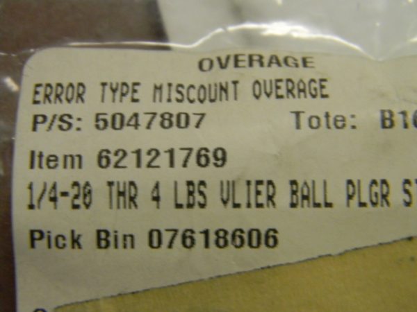 Vlier Threaded Ball Plunger 0.035" Max Ball Reach QTY 11 SSBL54