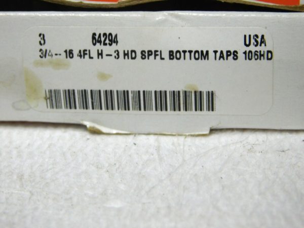 R&N Spiral Flute Bottoming Tops 3/4-16 Thread 4FL 4.25” OAL Qty-3 64294 USA