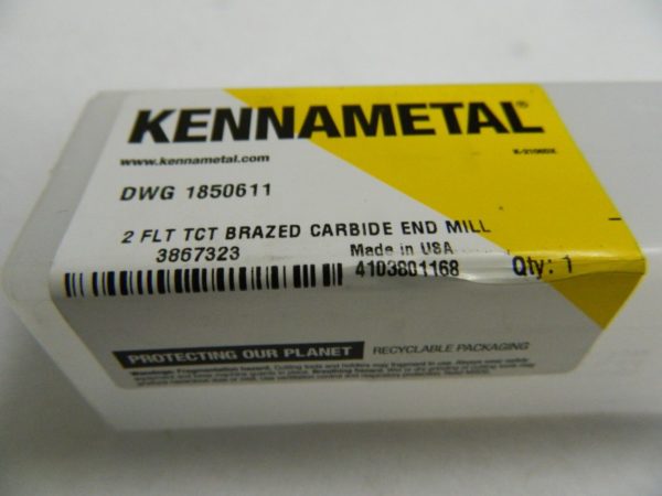 Kennametal Carbide End Mill 2FL TCT BRAZED DWG 1850611