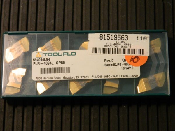 Tool-Flo FLR-4094L GP50 Carbide Grooving Inserts QTY 10 81519563