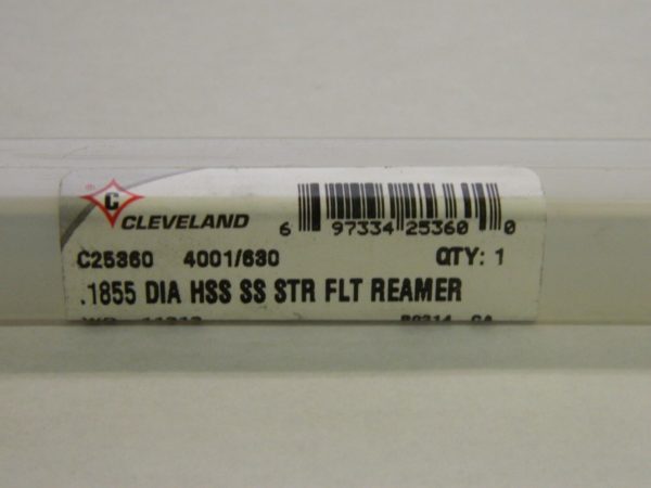 Cleveland Chucking Reamer 0.1855" x 1.125" x 4.500" 6FL HSS QTY 2 C25360