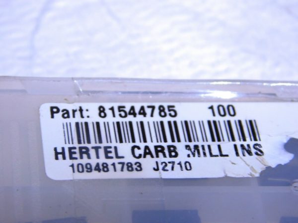 Hertel Carbide Milling Inserts LNEU1240 Grade-HP320M TiAIN Coat Qty9 81544785