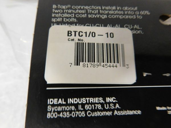 Buchanan 10 to 2 (Tap) 8 to 1/0 (Run) AWG Compatab Tap Connector QTY 2 BTC1/0-10