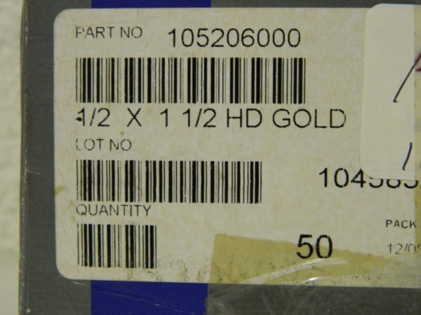 Raymond Heavy Duty Gold Die Spring Approx. 50 Pack 0.5 x 1-1/2 105-206