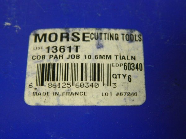 Morse Jobber Length Drill 10.60mm x 87mm Cobalt TiAlN Qty. 6 60340