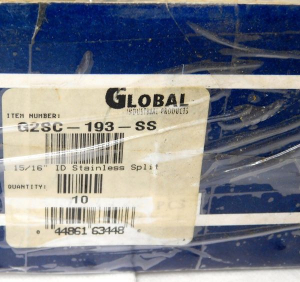 Global Two-Piece Stainless Steel Clamp Collars 15/16" ID Qty 10 G2SC-193-SS