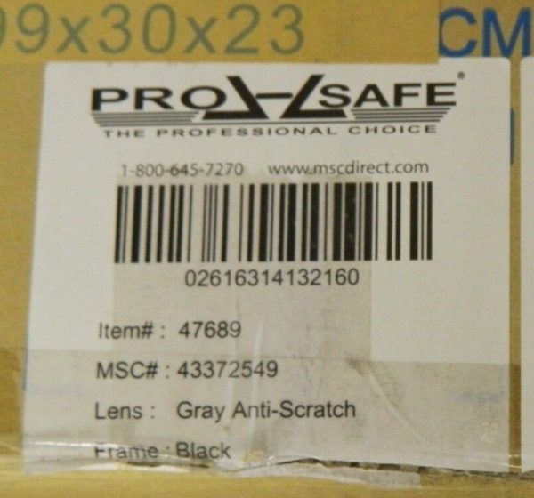 Pro-Safe Frameless Safety Glasses Gray Lens Scratch Resistant 144/Case 47689