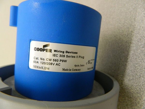 Cooper Wiring Watertight Plug 60AMP 4P 120/208VAC 5W CW560P9W