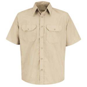 PRO-SAFE Size 3XL Tan Short Sleeve Button Down Shirt QTY 3 4329896
