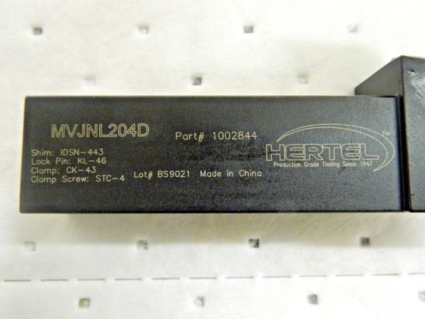 Hertel Negative Rake Indexable Turning Toolholder 1-1/4"Shank MVJNL204D 1002844
