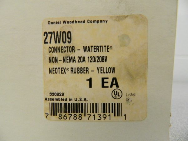 Woodhead Watertite Turnex Connector 20A 120/208 Volt AC 27W09