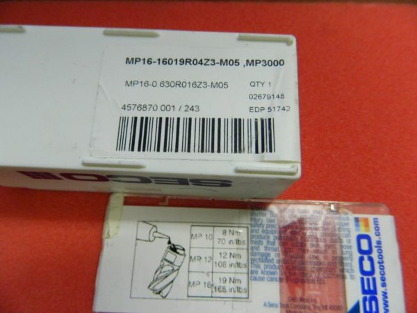 Seco MP16-16019R04Z3-MO5 MP3000 Milling Tip Insert 51742