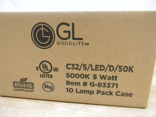Lot of 10 GoodLite LED Dimmable Light Bulb 5000K 600 Lumens 5 Watt G-83371